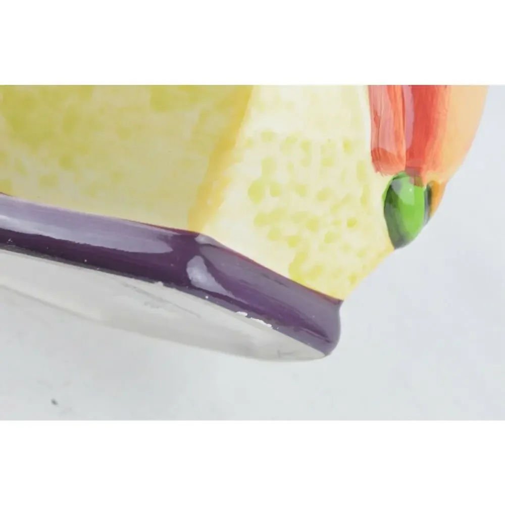 Nonni's Biscotti Ceramic Cookie Jar Hand Painted Fruit Canister Purple